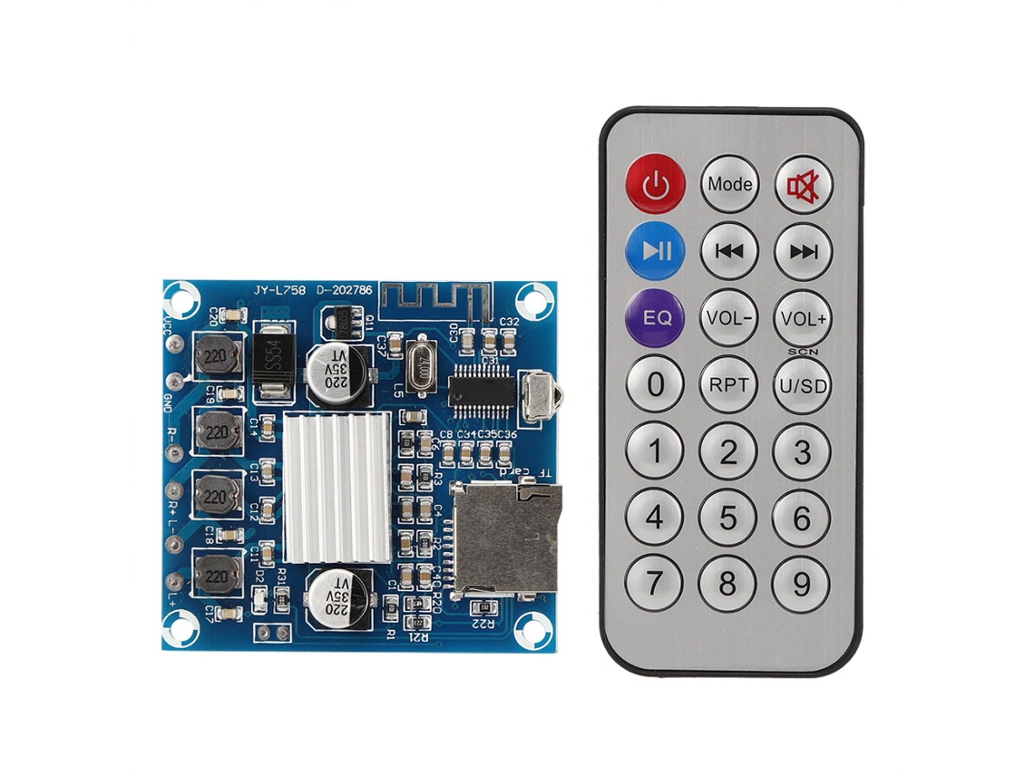 Placa de amplificador digital de dois canais, Bluetooth, cartão de memória, 15W+15W S/MARCA