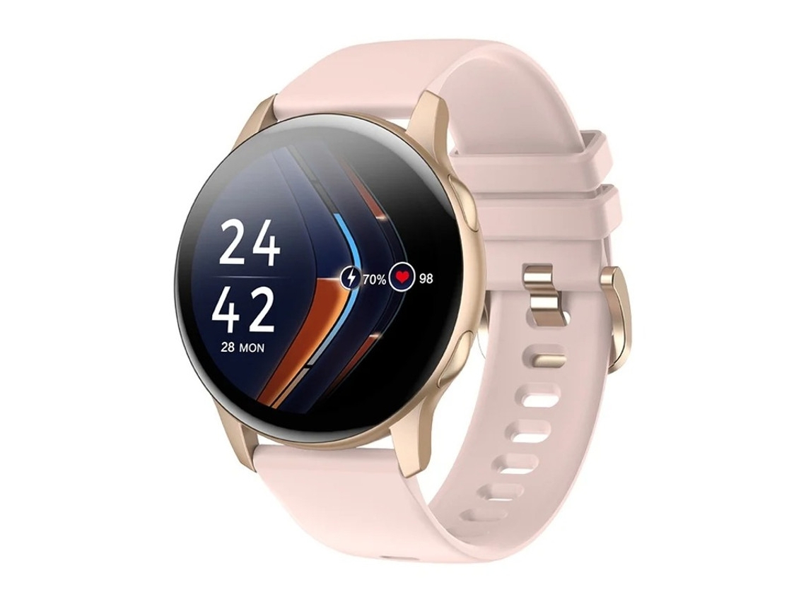 Smartwatch feminino de tecido amoled touch de 1,32 polegadas com monitor de frequência cardíaca Sono Pedômetro IP68 À Prova Bestvite