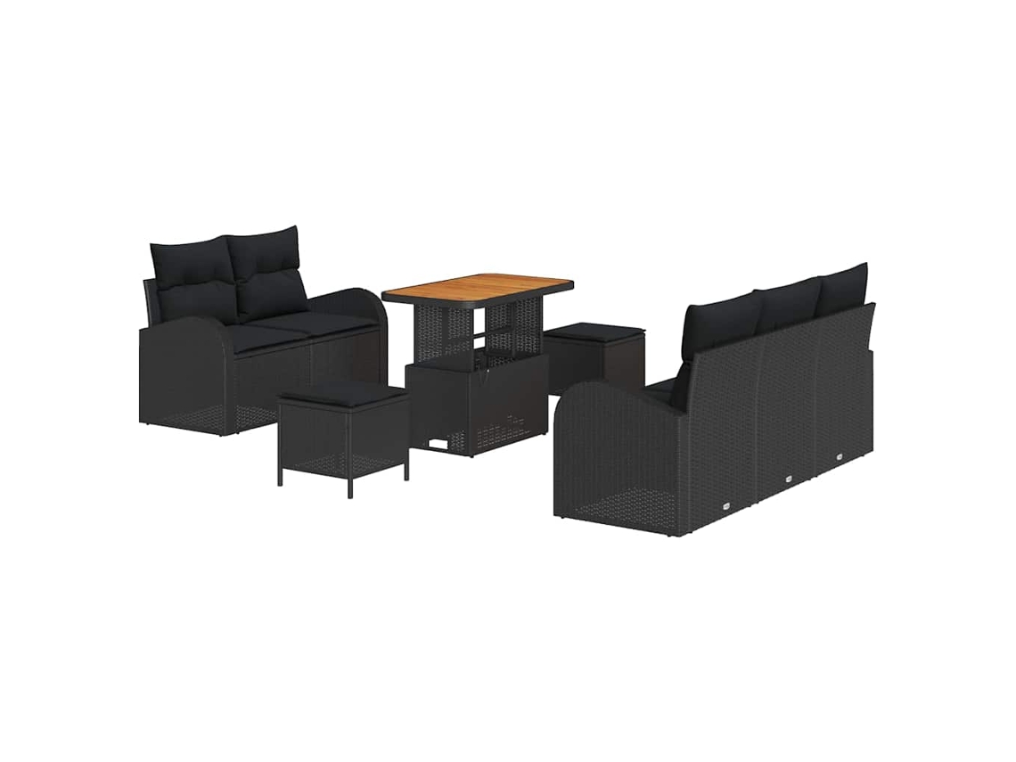 Maison Exclusive - Conjunto De Sofá De Jardim Com Almofada 8 Pcs Preto