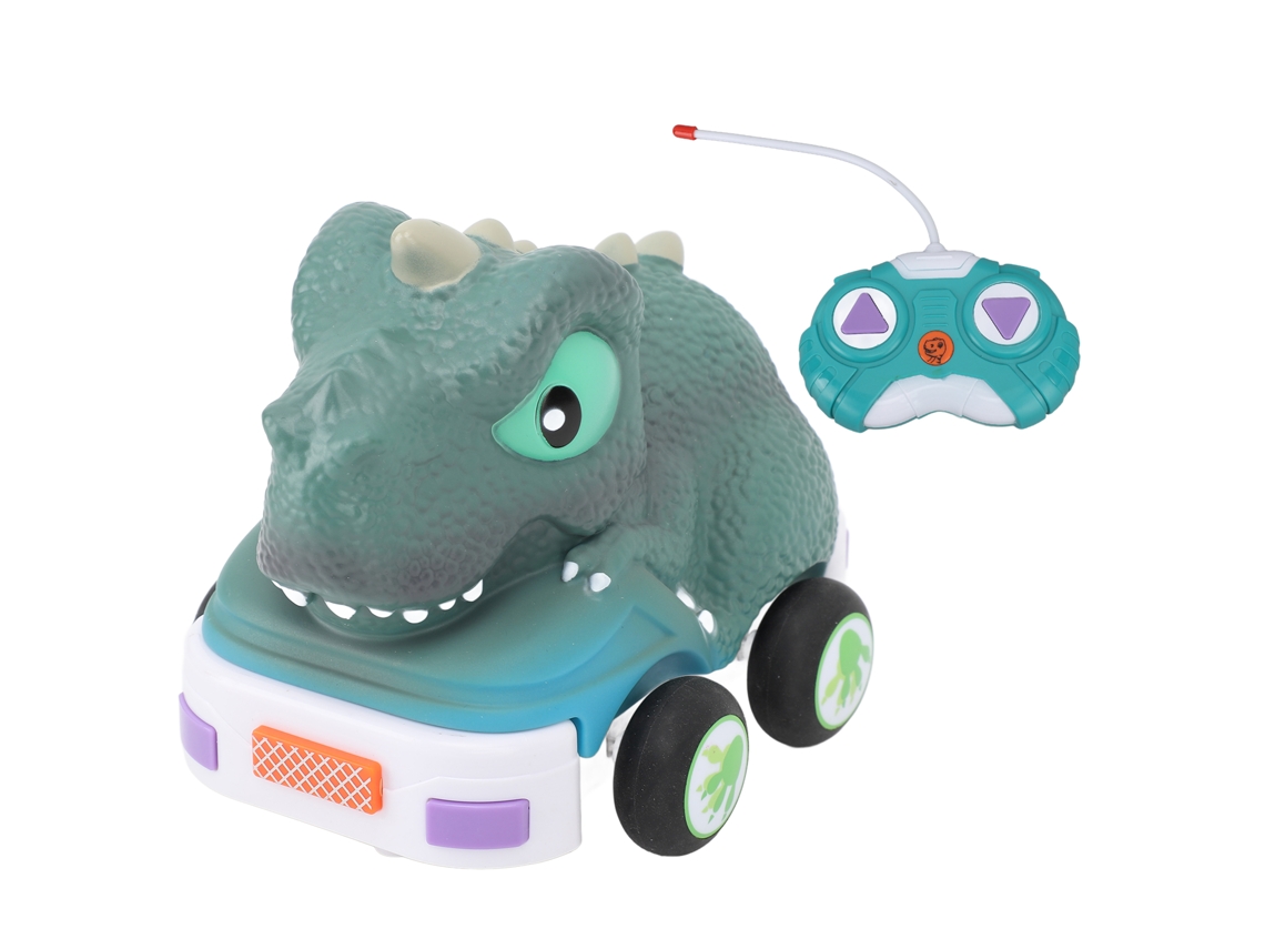 Coche De Dinossauro Controle Remoto Multifuncional Antichoque Com Luz E Música Tiranossauro Rex Rc