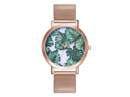 Relógio de Quartzo Simples Estilo Metal Pulseira Ajustável para Homens e Mulheres (dourado)