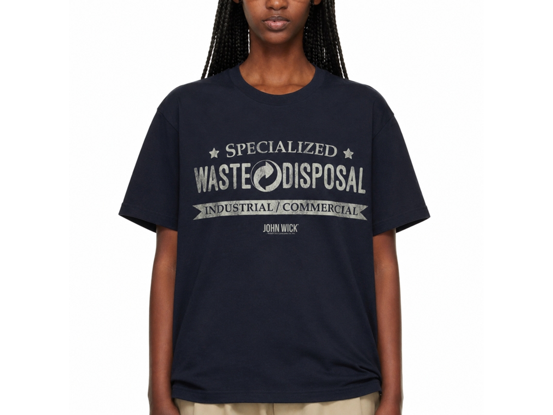Rockinstone John Wick Waste Disposal Navy Adult T-shirt Size:m