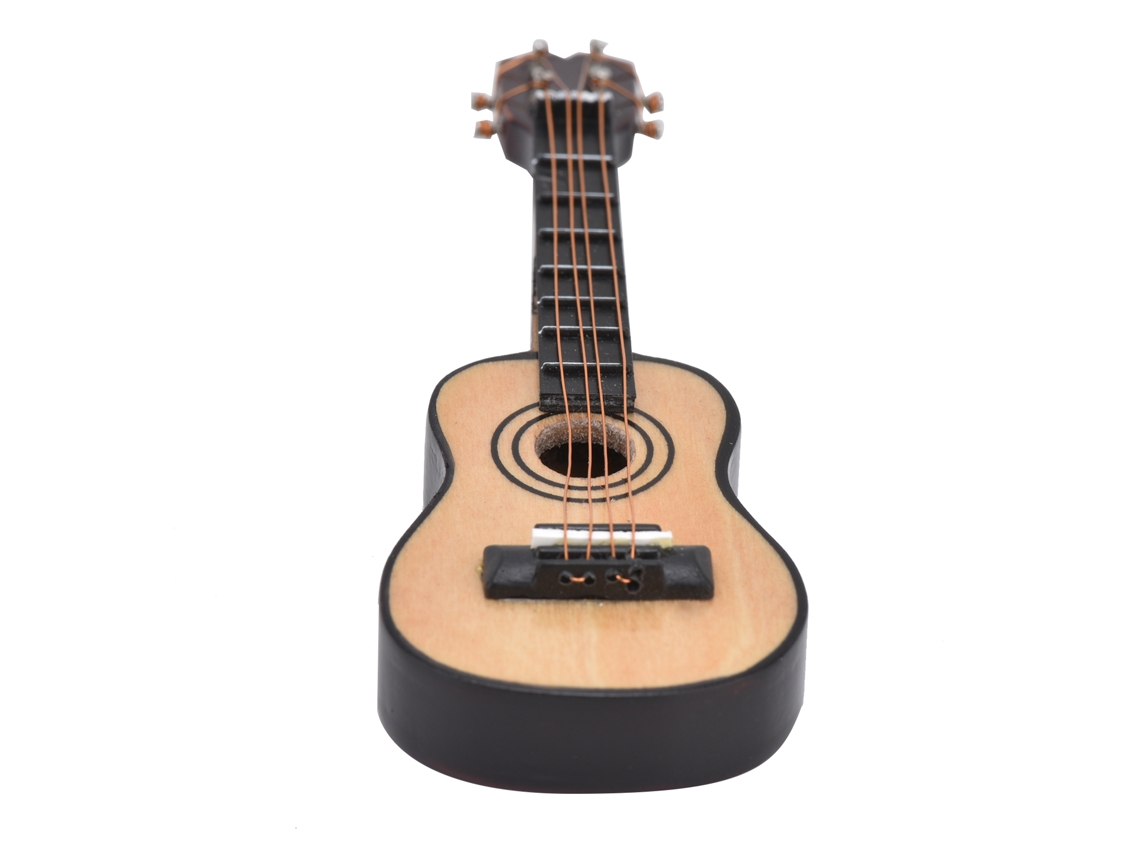 Primerox miniatura de Guitarra de Madeira para Casa de Bonecas em Escala 1:12 Acessório Decorativo