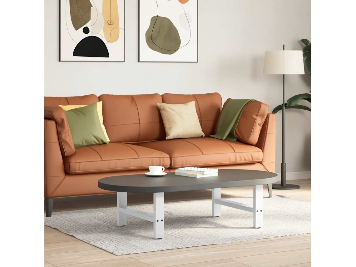 Vidaxl Pés Para Mesa De Centro , Brancos, 2 Peças, 70x (30-31) Cm, Aço