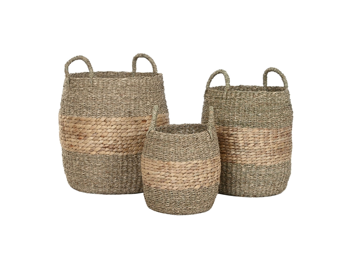 Conjunto De Cestas De Casa Esprit Natural Jacinto De Água Tropical (3 Peças)