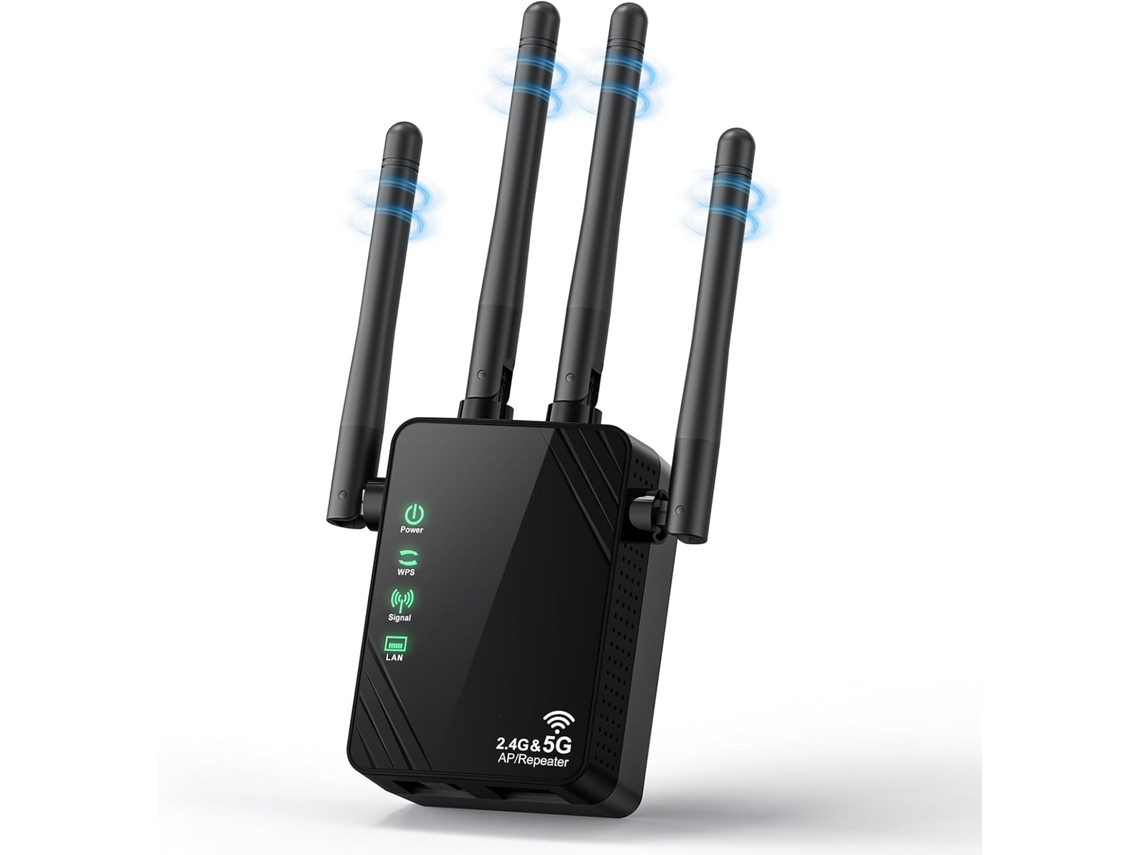 Extensor De Wifi Banda Dupla 2,4ghz 5ghz Modos Wisp Ap Roteador Czhhmart 1200mbps Preto