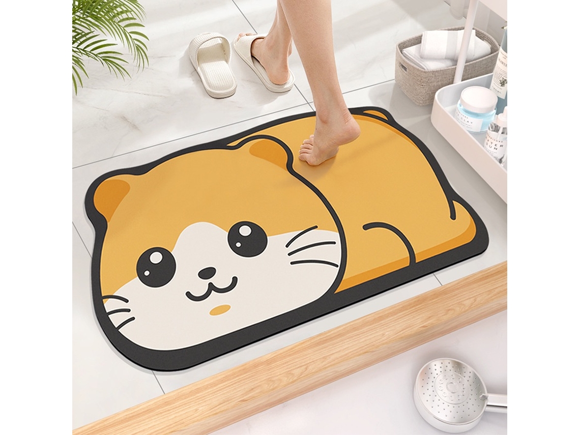 Tapete De Banheiro Antiderrapante, Superabsorvente, Feito De Terra Diatomácea Com Desenho Animado E Secagem Rápida.