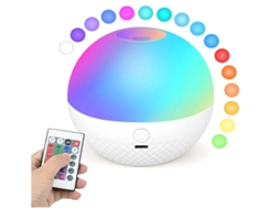 Luz Noturna Infantil Bestvite Pgd 01 Touch Led Com Controle Remoto 16 Mudanças De Cor Brilho Ajustável Usb Recarregável Branco