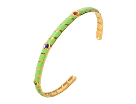 Conjunto de Pulseiras de Esmalte Me Dê Cores Banhadas a Ouro 18K