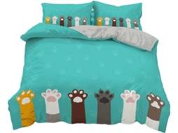Capa de Edredom com estampa gato em Microfibra 140x200cm S/MARCA