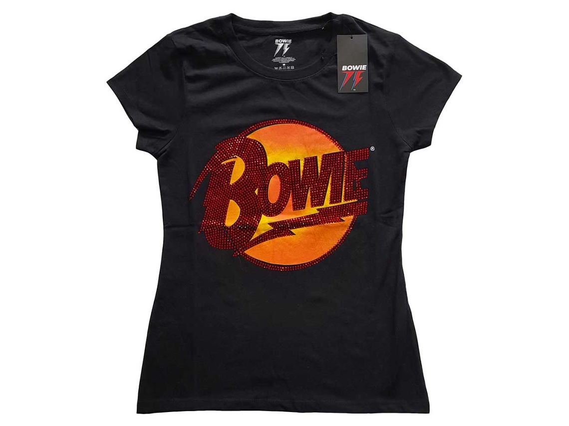 T-Shirt ROCK OFF David Bowie - Diamond Dogs Logo Preto (Tamanho: S)