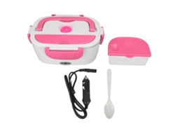 Caixa de almoço aquecida 1.5l, 40w, plug cigarro, portátil, rosa S/MARCA