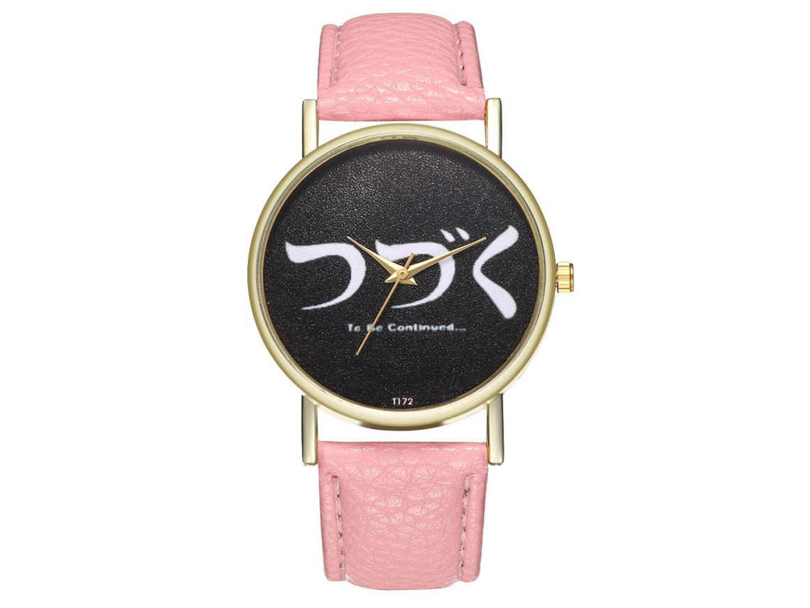 Relógio de pulso unissex elegante e casual com mecanismo de quartzo, ideal para presente (rosa)
