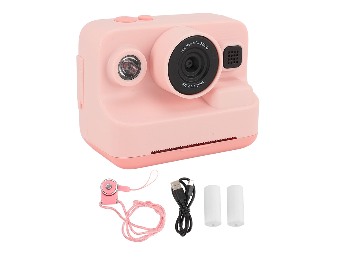 1080p Digital Camera Instant Print 12mp Video Camera With 2.4 Inch Screen 3 Print Paper Mp3 Player 5 Game Modes 2000mah Battery Roseate LAXISCREED