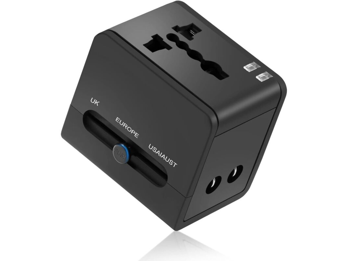 Adaptador De Viagem Universal. Adaptador De Viagem Internacional 4 Em 1. 2 Portas Usb 2.1a/5v 1500w. Adaptador De Viagem Compatível Com Eua/reino Uni