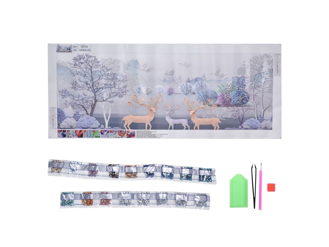 Kit De Pintura Com Diamantes Cervo Colorido Da Laxiscreed Para Entretenimento E Decoração