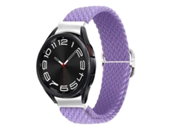 Bracelete para Samsung Galaxy Watch 7/6/5/4 Nylon Trançado Eight Buckle Inglaterra Roxo XIAOMOYU