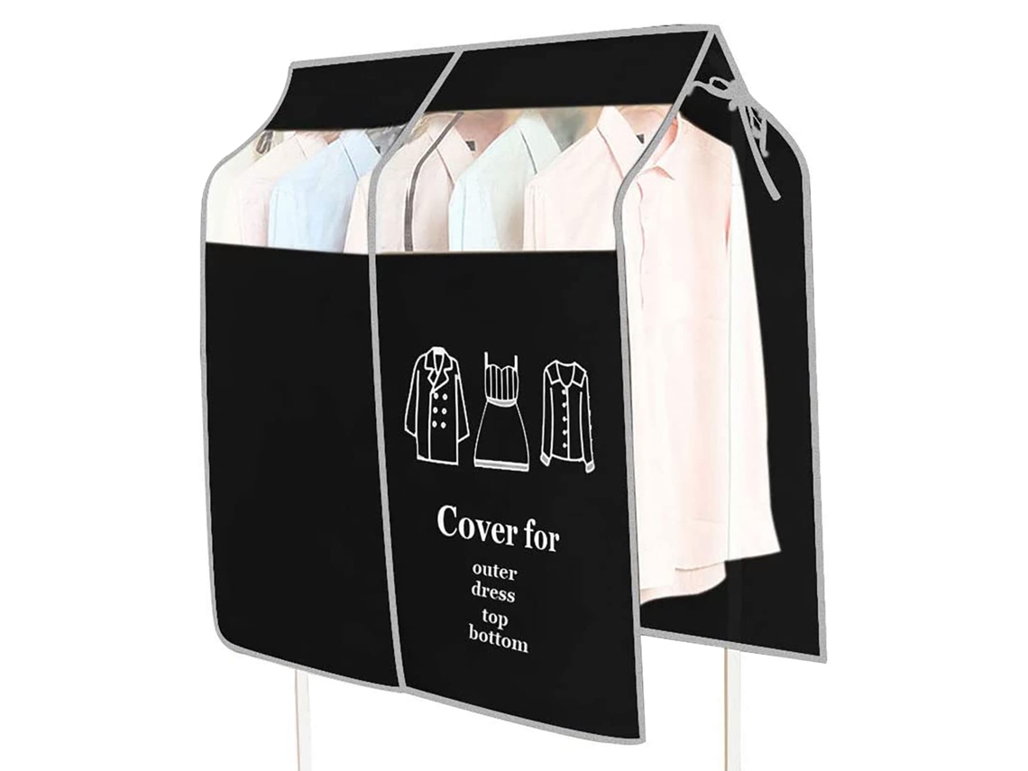 Capa Protetora Para Roupas 90x110 Cm,capa Anti Poeira Universal Para Cabides De Vestidos,camisas,blazers E Casacos Btforus (preto)