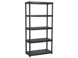 Conjunto 1 Storage Shelf, Storage Shelves Vidaxl Preto Plástico (91.5 X 45.7 X 185 Cm)