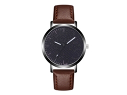 Reloj De Pulsera De Aleación Analógico De Cuarzo Con Dial Redondo Para Parejas Café Oscuro