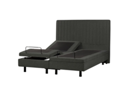 Cama Ajustable Beliani Castellan De Tela Gris 160x216x120
