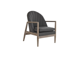 Poltrona Alexandra House Living Fir em poliéster cinza escuro, 68x69x89cm