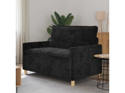 Vidaxl Sofá Preto 126 X 81 X 87,5 Cm Poliéster