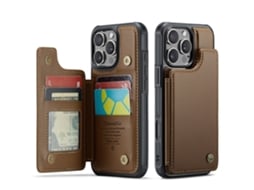 Capa Para Celular Flip Com Compartimento Para Cartõesmarrom - Iphone 11 Pro Max