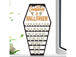 Calendário De Contagem Regressiva Para O Halloween- Assombrada- 31 Dias De Diversão Assustadora- De Madeira O