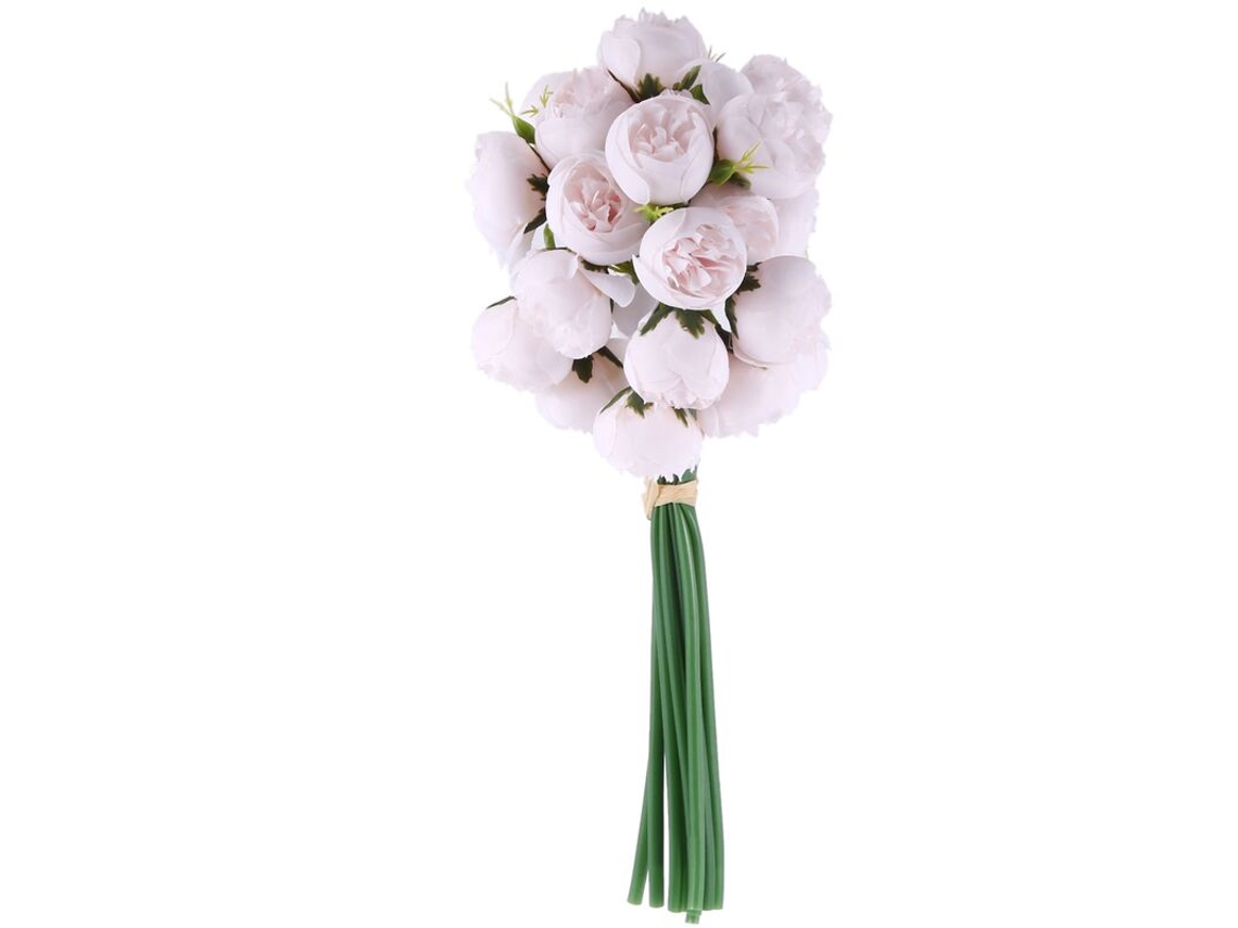 Buquê de Rosas Artificiais de Chá em Plástico, Lafite, Flores Portáteis para Casamento, Arranjo para Fotos, Decoração. AQUAFORGE