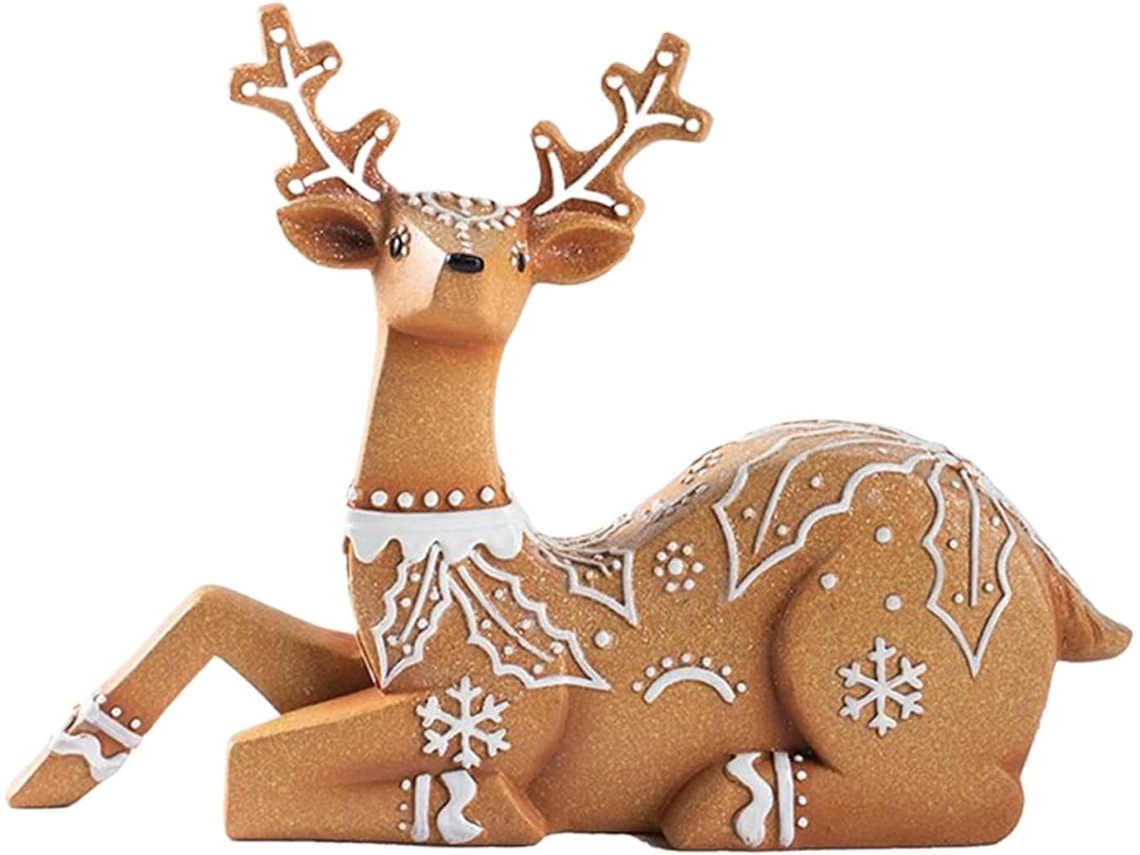 Estatuetas De Natal De Rena E Alce Com Glitter |