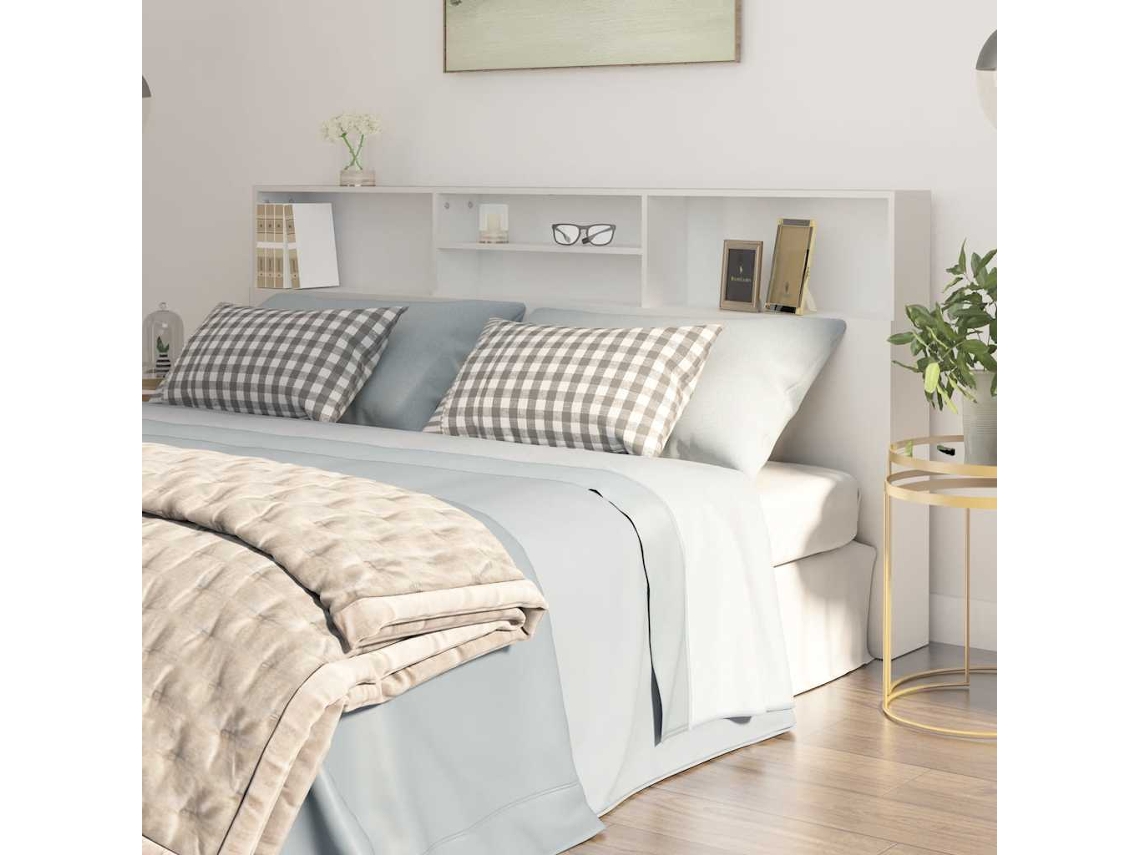 Vidaxl Armário De Cabeceira 200x19x103,5 Cm Branco