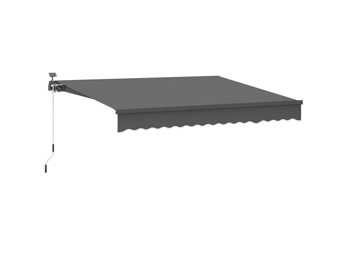 Toldo De Encaixe Com Manivela, Luz Solar, Braço Articulado, Proteção Uv 50+, 400 Cm De Largura, Cinza