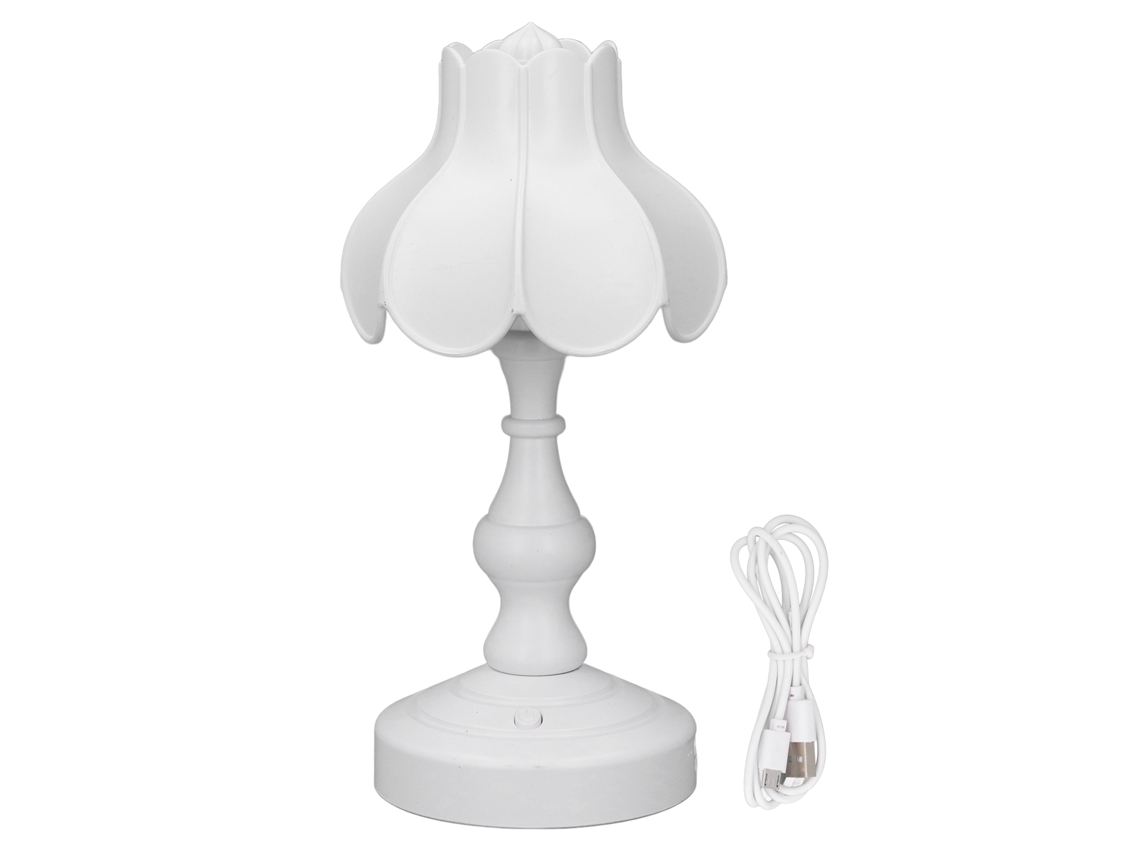 Lâmpada Noturna Floral Mini Retrô de Mesa Led Recarregável | S/MARCA