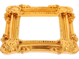 Porta Retratos Parede Resina Dourada Design Retrô Europeu Ornamentado Moldura Quadrada Decorativa Exibição GOKOCO