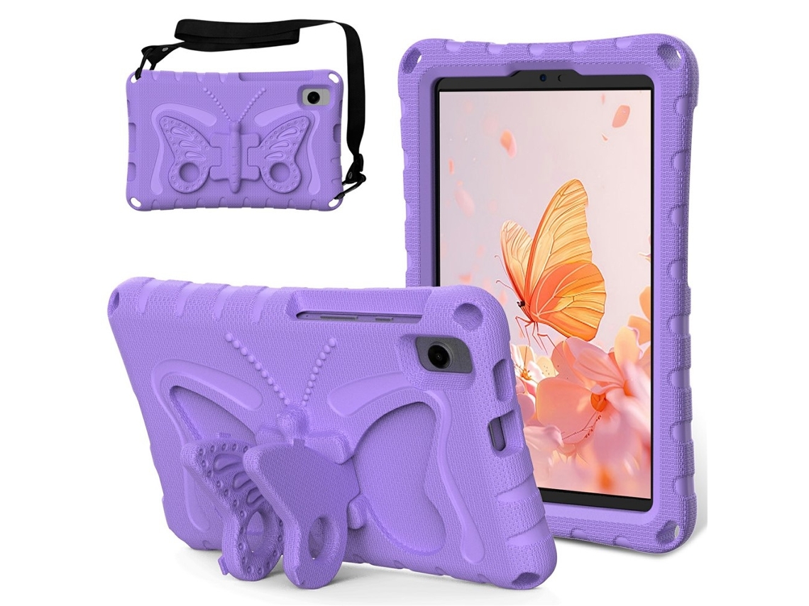 Capa Butterfly Em Eva para Samsung Galaxy Tab A9, Roxa Anti-Choque