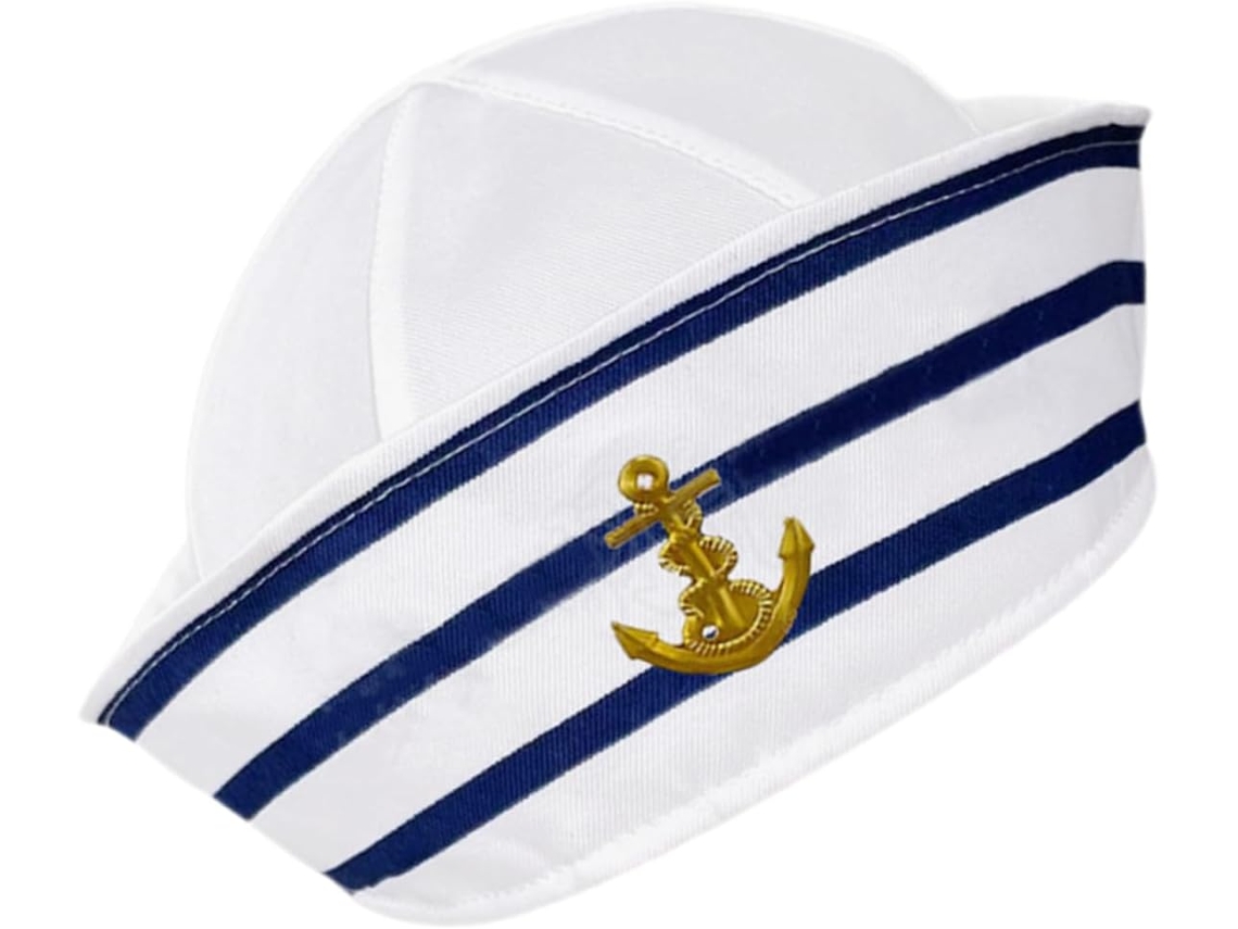 Chapéu De Capitão Azul E Branco - Para Uso Prático E Funcional