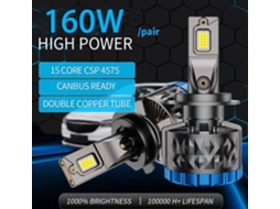 Par de faróis de LED para carros H1-infitary, modificação de 160 W por par, lâmpada 6500 K, luzes brancas brilhantes para carros, classificação À P