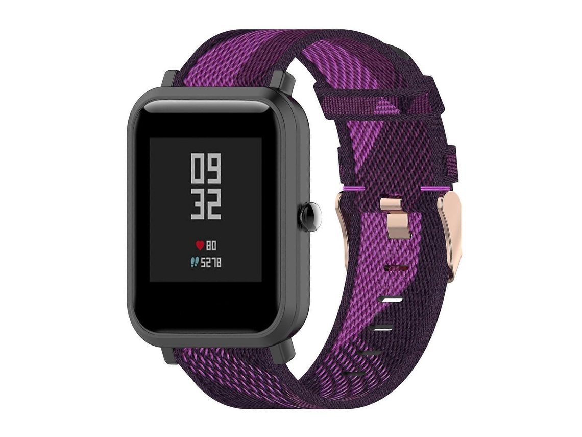 Pulseira De Nylon Com Padrão Listrado De 20 Mm Para Relógios Huami Amazfit Gtr 42 Mm / Gts / Bip / Bip Lite