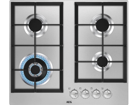 Placa de Gás AEG HGB64301UM (Gás Natural - 59.5 cm - Inox)
