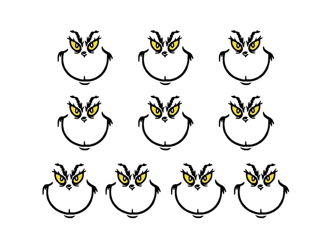 10 Adesivos De Natal Caricatura Cartunísticos Vinil Para Decoração De Ornamentos E Copos