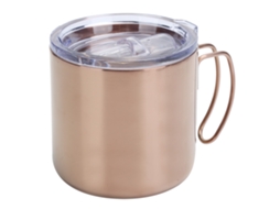 Caneca Café Retrô Inox 304 Tampa Anti Queimadura