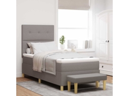 Vidaxl Cama Box com Almofada Cinzento acastanhado 200 X 90 Cm Tecido