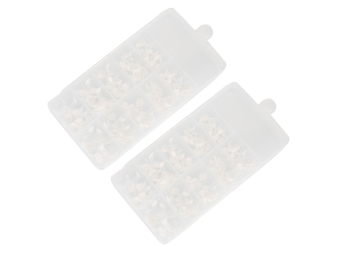 200pcs Dicas De Unhas Falsas Pequenas Brancas Planas Artificiais Para Manicure E Arte De Unhas