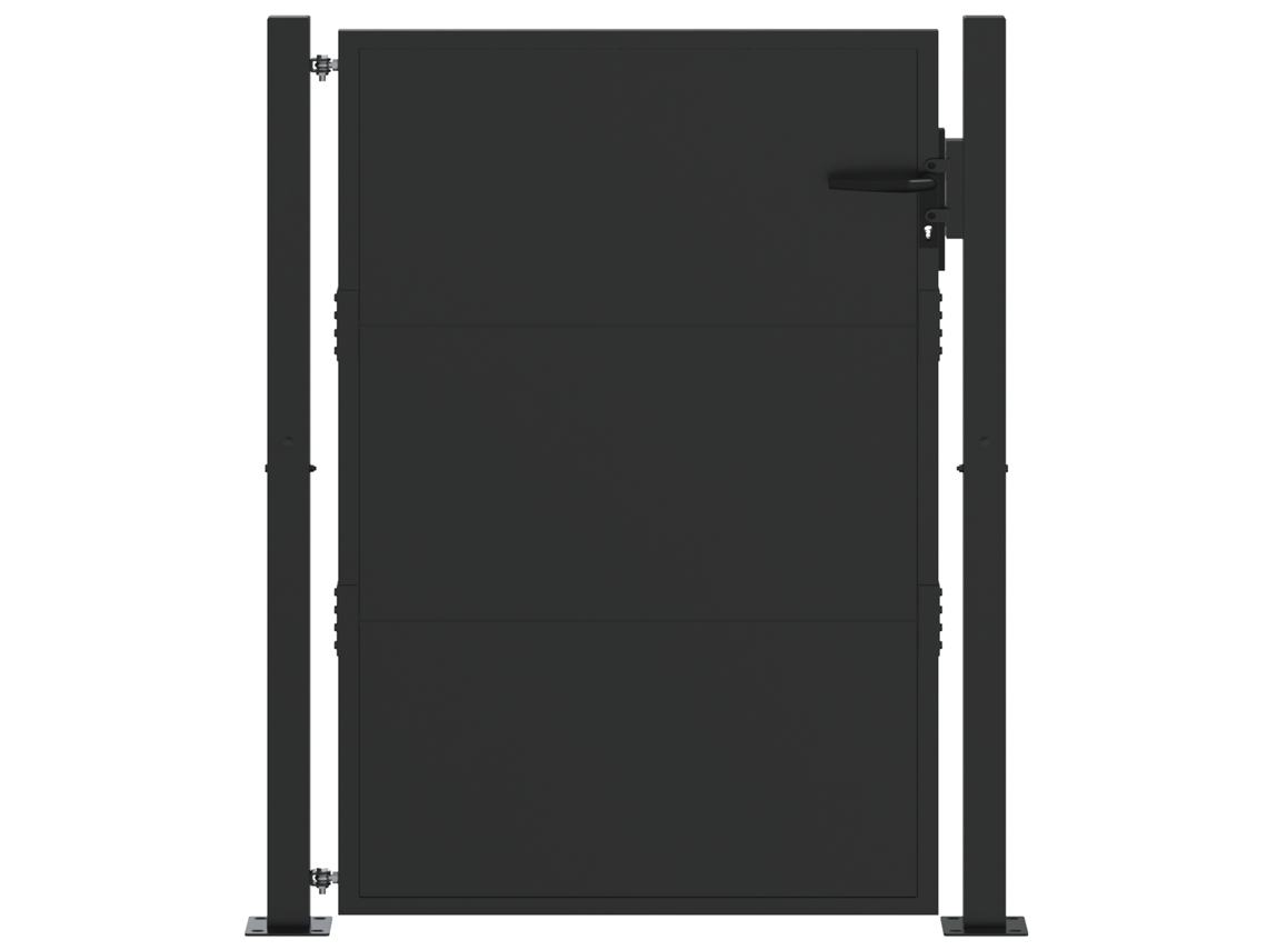Conjunto 1 Portão De Jardim Vidaxl Preto Aço (110 X 130 Cm)