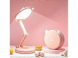 Lâmpada De Mesa Led Fofa Rosa Para Meninas, Portátil Com Bateria Recarregável E Proteção Para Os Olhos