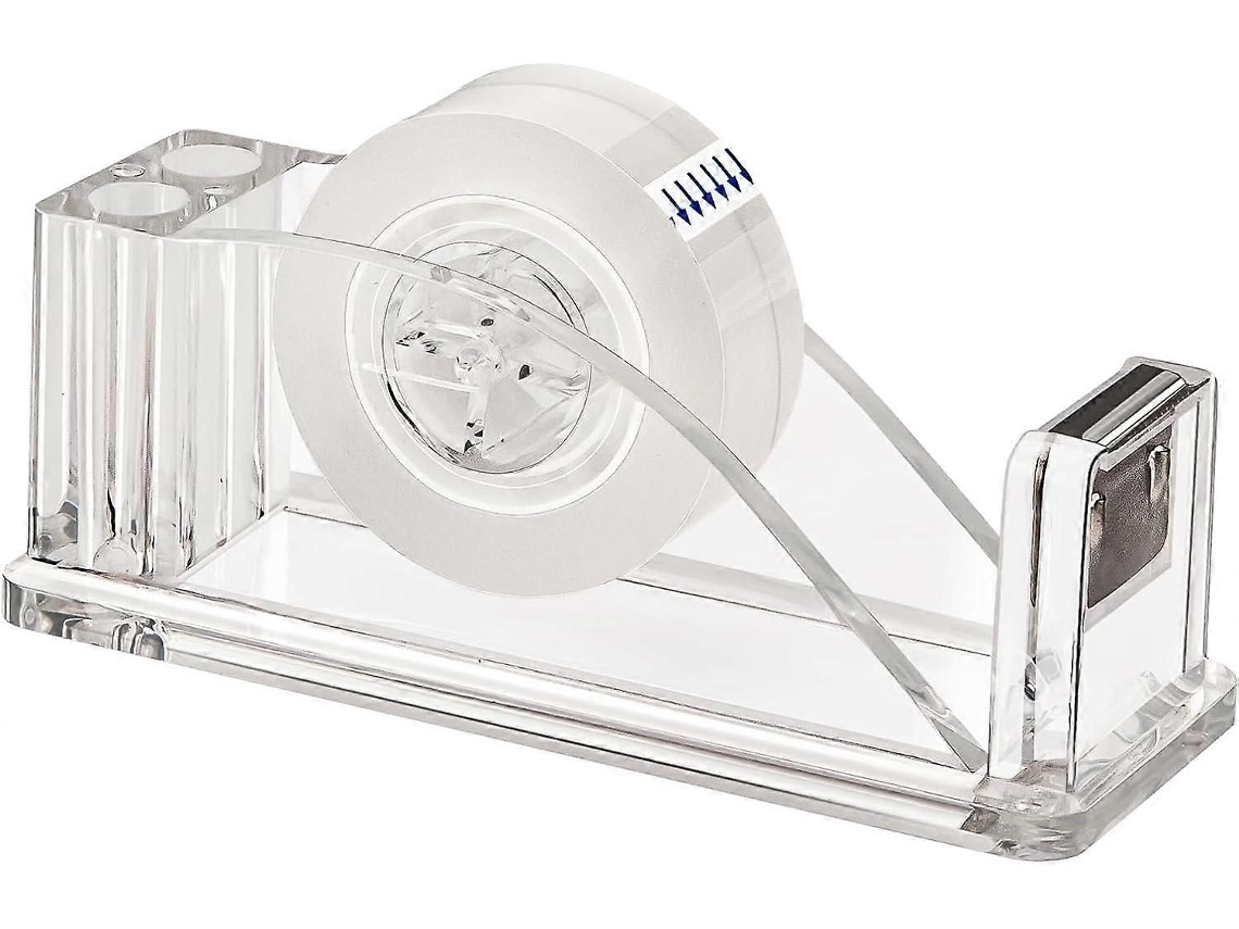 Dispensador de Fita Adesiva em Acrílico Transparente, Suporte Antiderrapante para Cortador Fita, D e Mesa Acrílico. GOKOCO