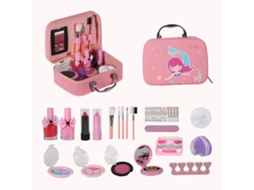 Primerox kit de Maquiagem para Meninas com Estojo Lavável Seguro Presente de Aniversário Natal 20 Peças