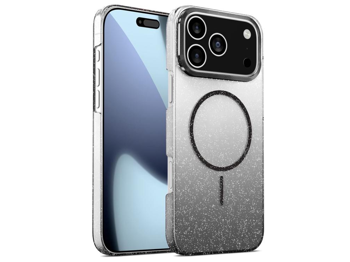 Capa Para Iphone 17 Pro - Dourado Com Diamantes Brilhantes E Gradiente Magsafe Resistente A Impactos