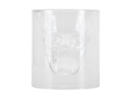 Caneca de Vidro Dupla Camada Caveira para Vinho e Cerveja LAXISCREED
